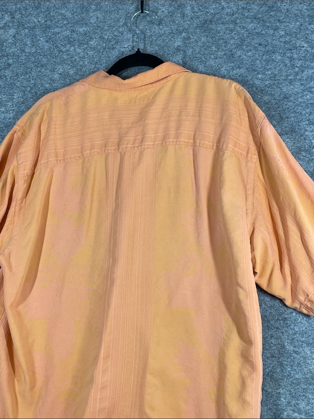 Tommy Bahama Silk Camp Shirt Peach Large Hawaiian Resort Vacation Casual - Picture 12 of 14
